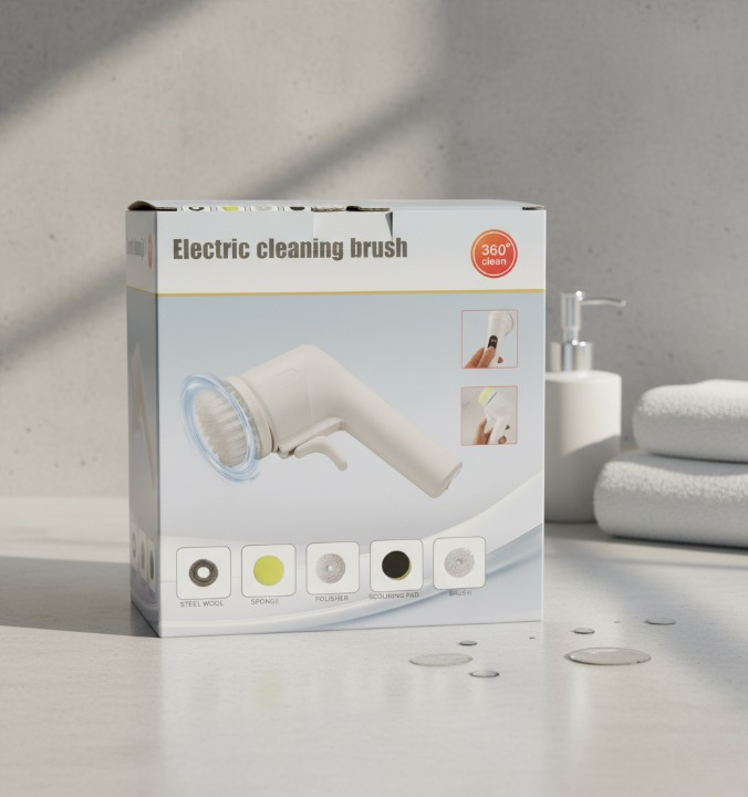 Electric Handheld Spin Scrubber – Cordless Cleaning Brush for Bathroom & Kitchen