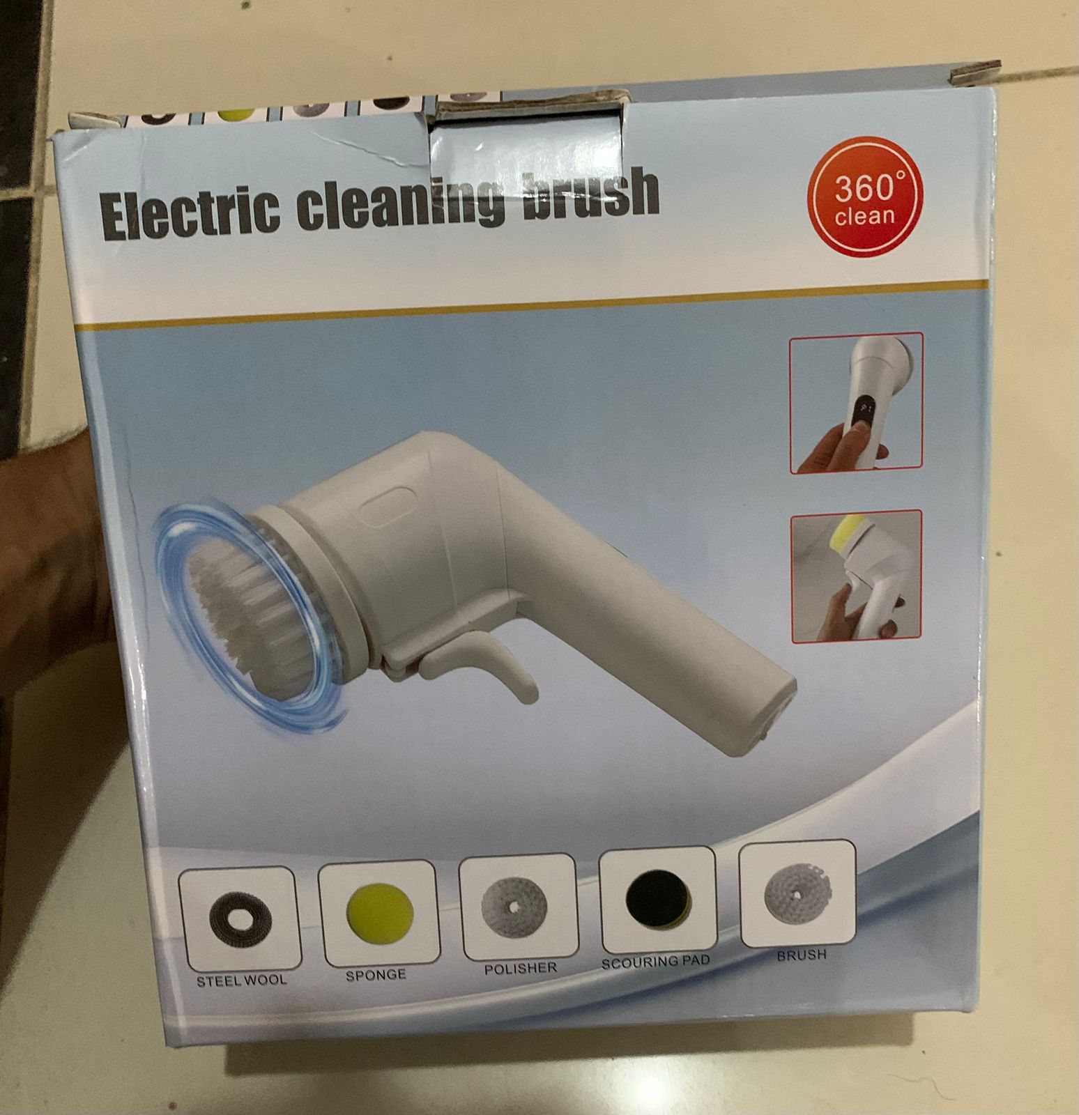 Electric Handheld Spin Scrubber – Cordless Cleaning Brush for Bathroom & Kitchen