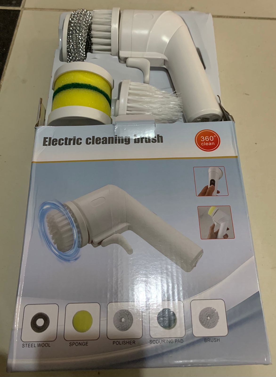 Electric Handheld Spin Scrubber – Cordless Cleaning Brush for Bathroom & Kitchen
