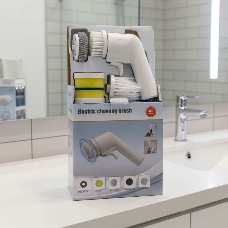 Electric Handheld Spin Scrubber – Cordless Cleaning Brush for Bathroom & Kitchen