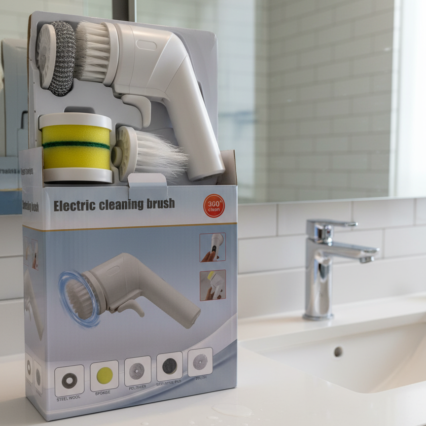 Electric Handheld Spin Scrubber – Cordless Cleaning Brush for Bathroom & Kitchen