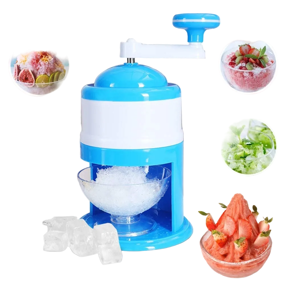 Manual Hand-Crank Ice Crusher Machine – Portable Ice Shaver & Gola Ganda Maker for Slushes, Smoothies & Drinks