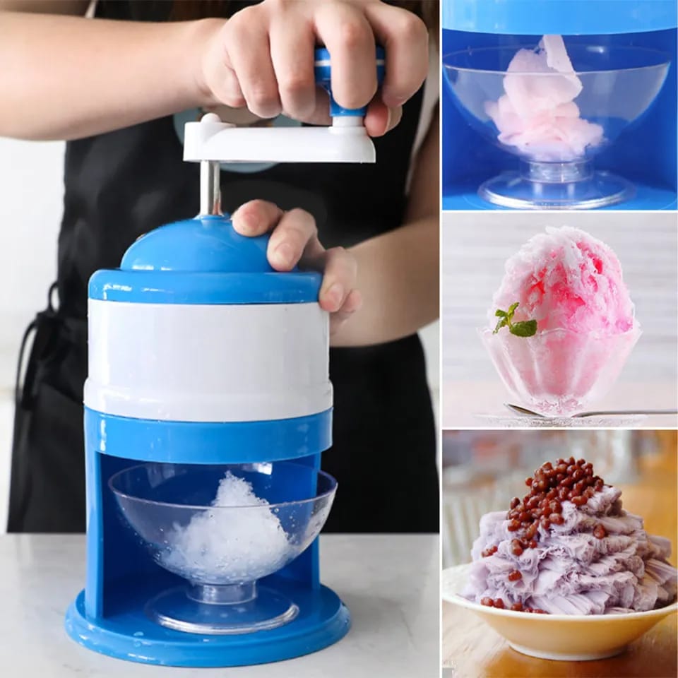 Manual Hand-Crank Ice Crusher Machine – Portable Ice Shaver & Gola Ganda Maker for Slushes, Smoothies & Drinks